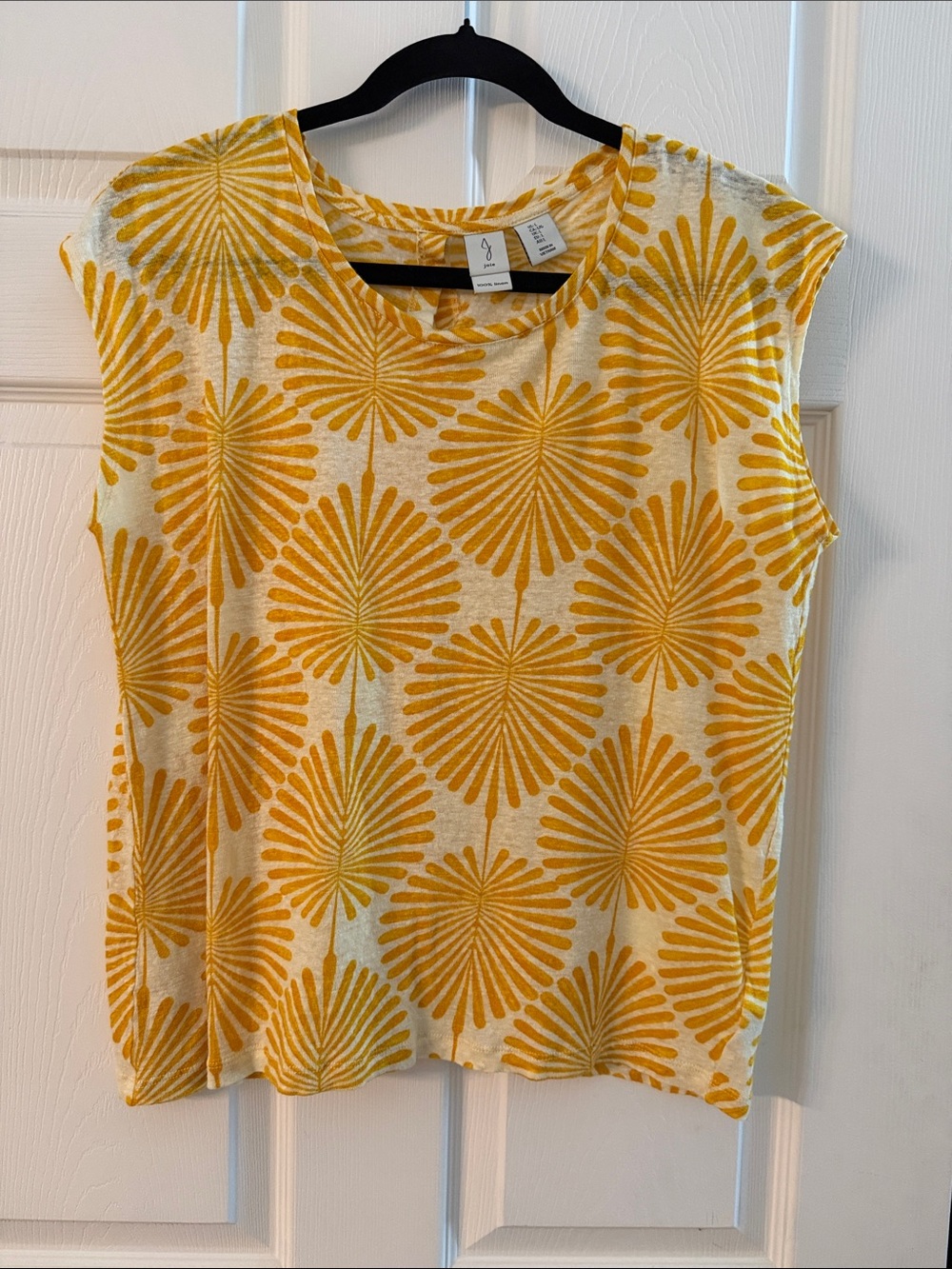 Sleeveless Yellow Patterned Women’s Tank Top